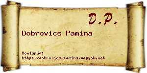 Dobrovics Pamina névjegykártya